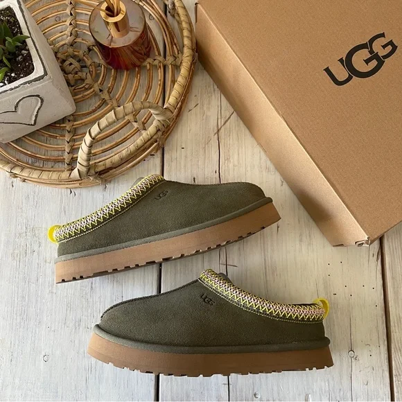 UGG | Shoes | Ugg Tazz Slipper Platform Burnt Olive | Poshmark